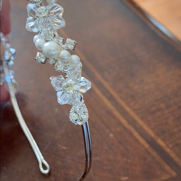 David’s Bridal pearl and rhinestone beaded Tiara - Picture 3 of 5